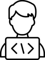 Programmer Line Icon Design Element vector