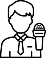 News Anchor Line Icon Design Element vector