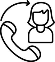Phone Call Line Icon Design Element vector