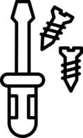 Screwdriver Line Icon Design Element vector