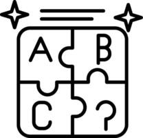 Puzzle Line Icon Design Element vector