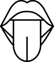 Tongue Line Icon Design Element vector