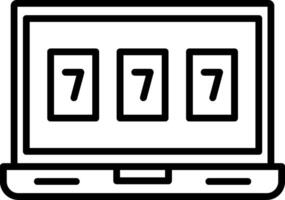 Online Gambling Line Icon Design Element vector