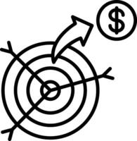 Dartboard Line Icon Design Element vector