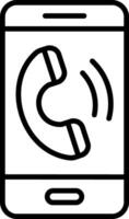 Phone Call Line Icon Design Element vector