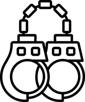 Handcuffs Line Icon Design Element vector