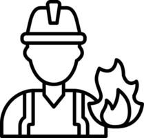 Fireman Line Icon Design Element vector
