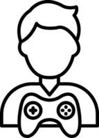Gamer Line Icon Design Element vector