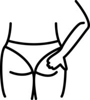 Buttocks Line Icon Design Element vector