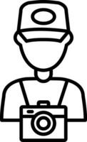 Photographer Line Icon Design Element vector