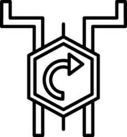 Turn Right Line Icon Design Element vector