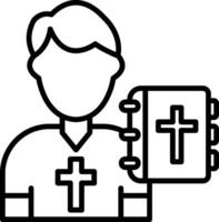 Priest Line Icon Design Element vector