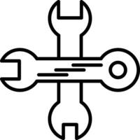 Wrench Line Icon Design Element vector