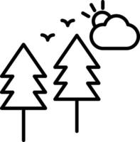 Tree Line Icon Design Element vector