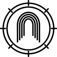 Fingerprint Line Icon Design Element vector
