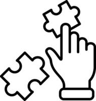 Puzzle Line Icon Design Element vector