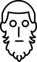 Beard Line Icon Design Element vector