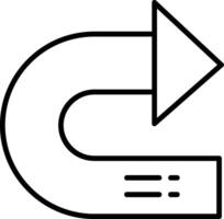 Right Turn Line Icon Design Element vector