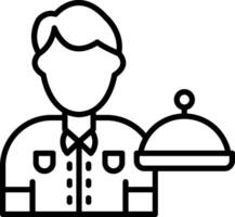 Waiter Line Icon Design Element vector
