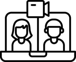 Videocall Line Icon Design Element vector