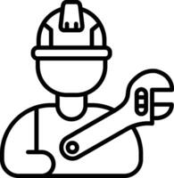 Carpenter Line Icon Design Element vector