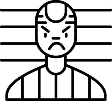 Convict Line Icon Design Element vector