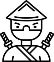 Ninja Line Icon vector