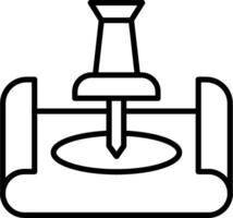 Push Pin Line Icon vector