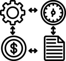 Project Management Line Icon vector