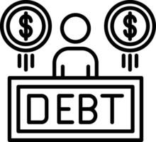 Debt Line Icon vector