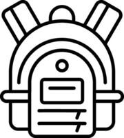 Backpack Line Icon vector