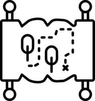 Treasure Map Line Icon vector