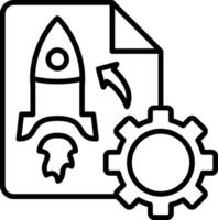 Project Launch Line Icon vector