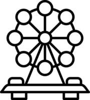 Ferris Wheel Line Icon vector