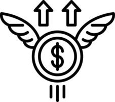 Flying Money Line Icon vector