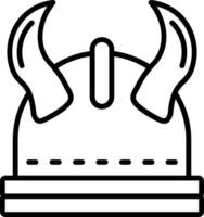 Viking Helmet Line Icon vector