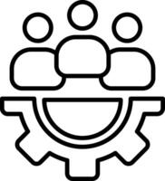 Team Management Line Icon vector