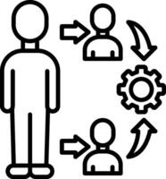 Team Management Line Icon vector