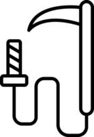 Kusarigama Line Icon vector