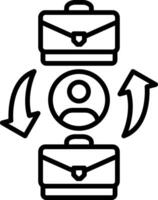 Job Rotation Line Icon vector