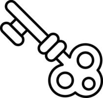 Door Key Line Icon vector