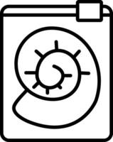 Fossil Line Icon vector