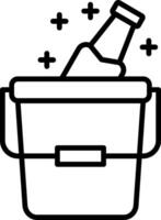 Ice Bucket Line Icon vector