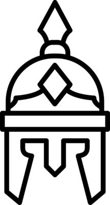 Roman Helmet Line Icon