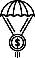 Parachute Line Icon vector