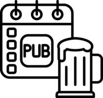 Pub Line Icon vector