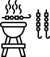 Barbeque Line Icon vector