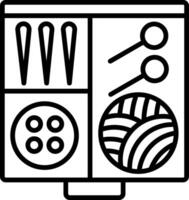 Sewing Kit Line Icon vector