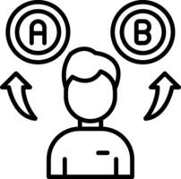 Decision Making Line Icon vector