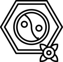 Yin Yang Line Icon vector
